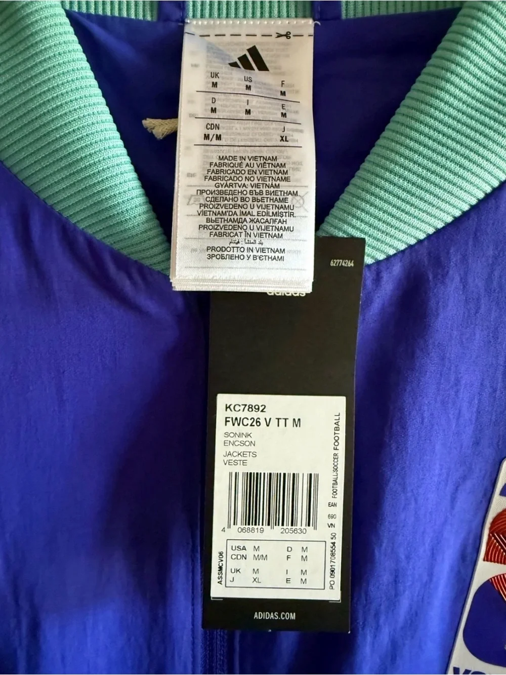 Adidas Men’s FIFA 2026 World Cup Volunteer Jacked size M